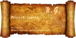 Móczik Gyula névjegykártya
